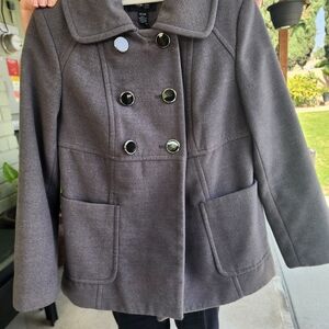 Women's Gray Double-Breasted Coat